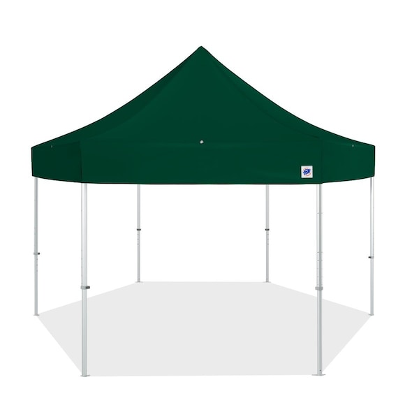 TAA Compliant HUB Shelter, 15' W x 15' L, Gray Aluminum Frame, Forest Green Top
